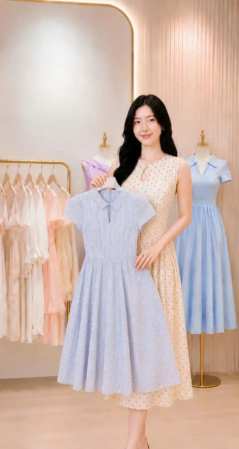 Khung hình demo AI host giới thiệu sản phẩm thời trang