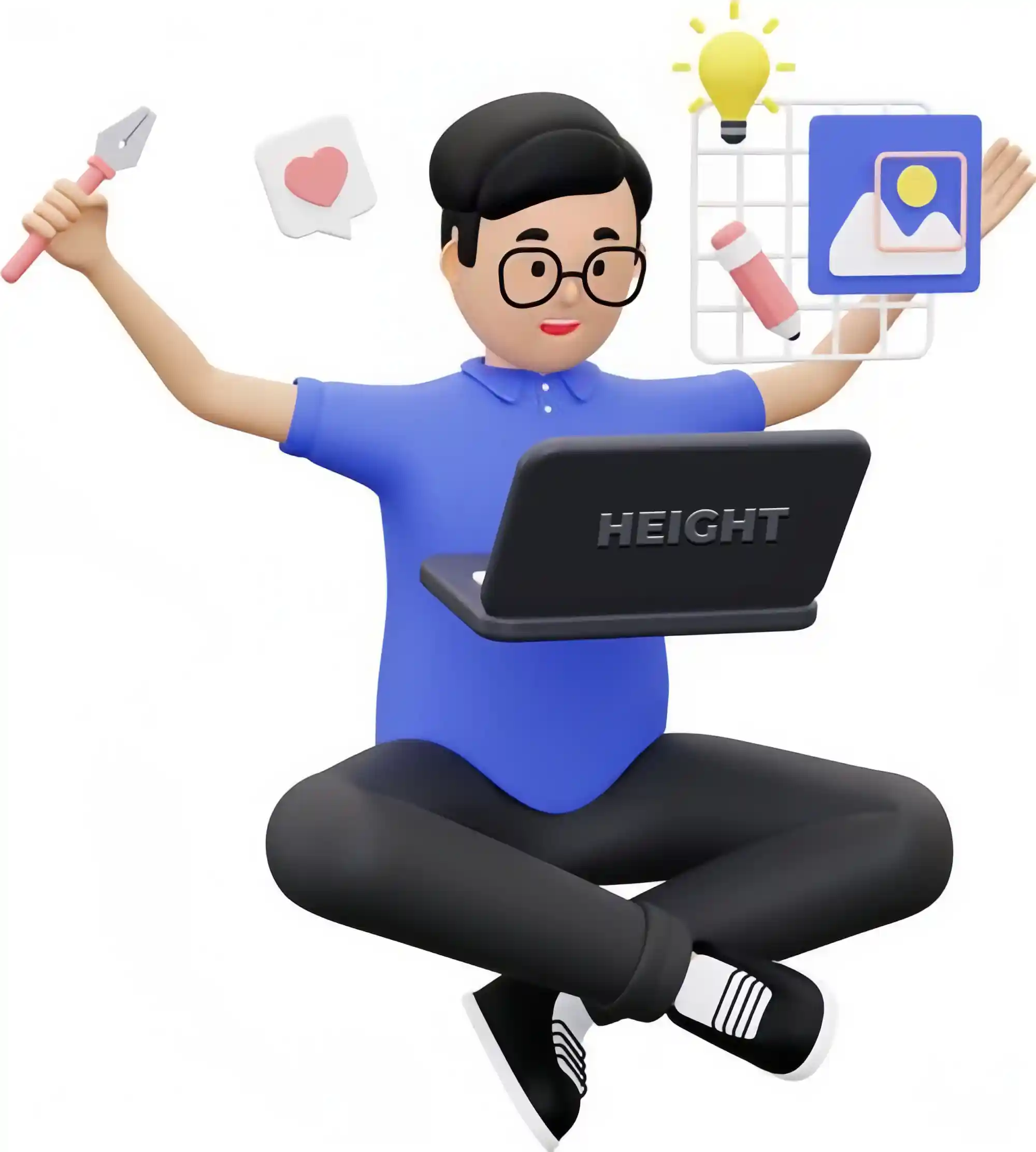 Person with laptop illustration