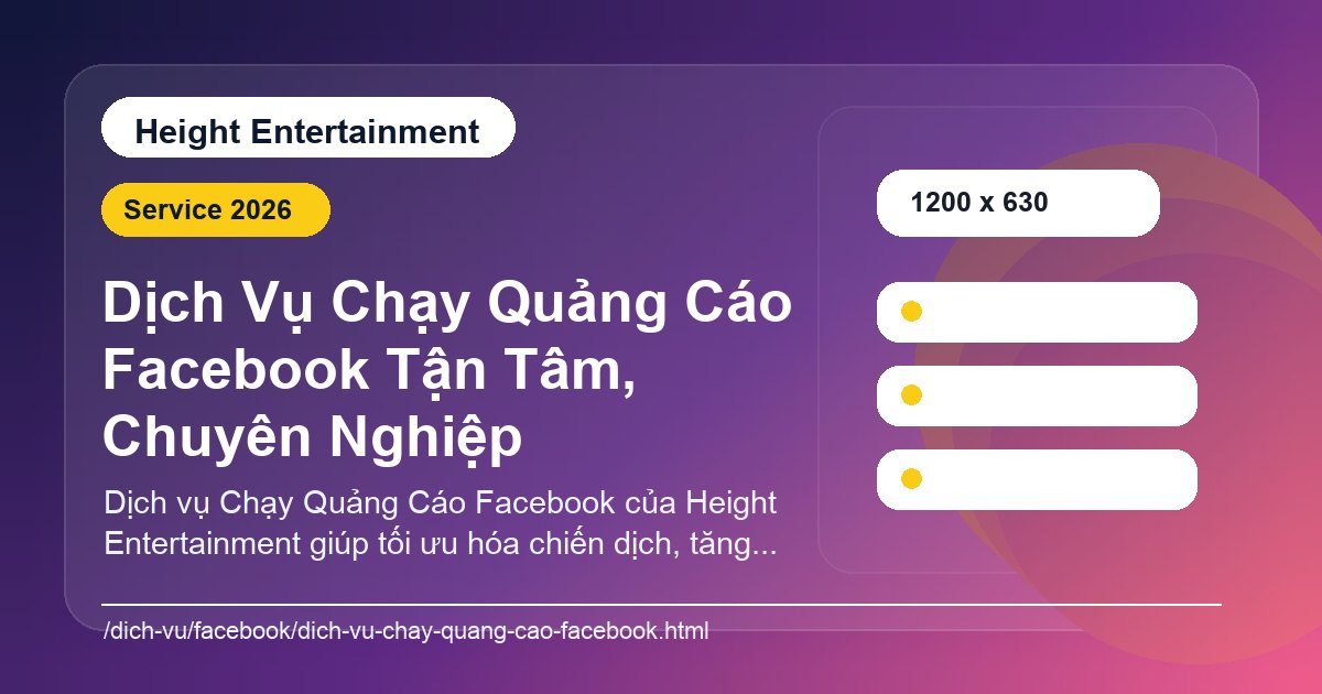 Minh họa dịch vụ nội dung và quảng cáo Facebook